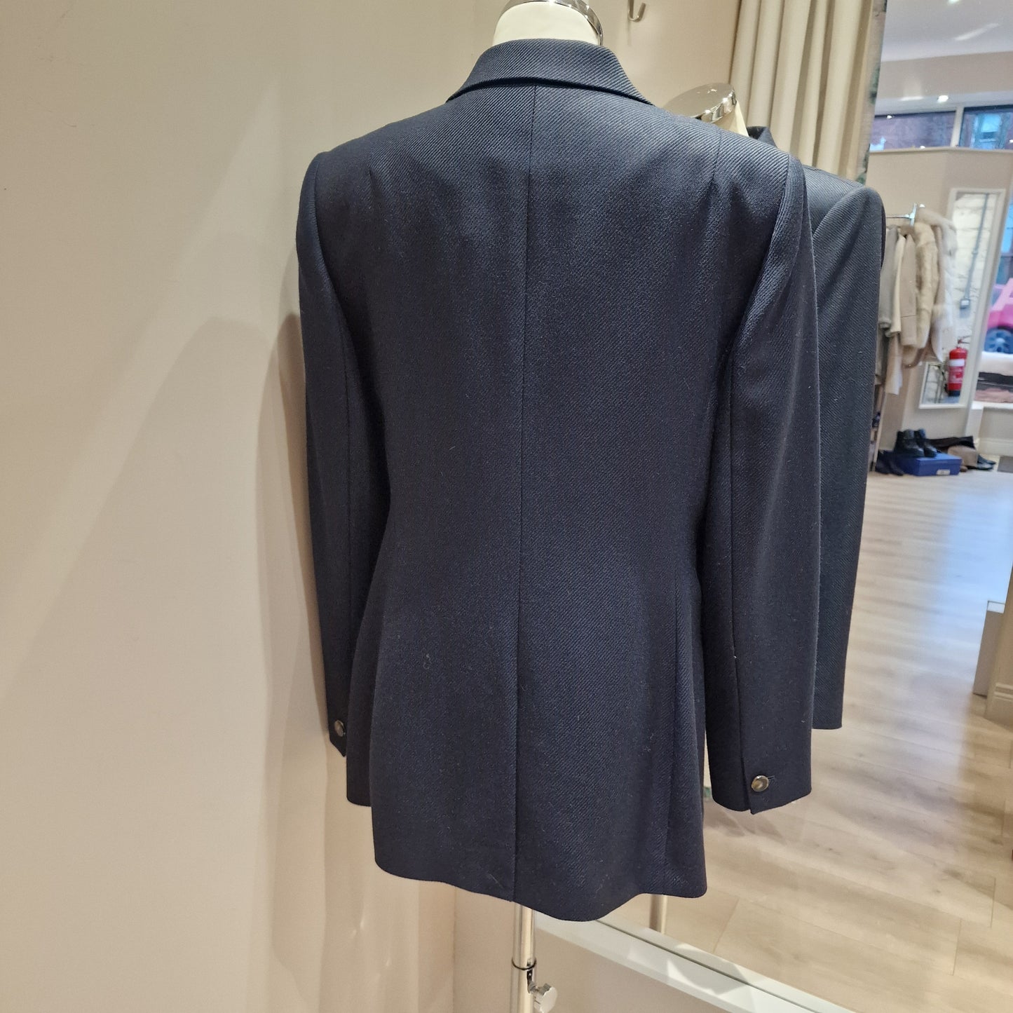 Reiss Navy Twill Double Breasted Blazer, Size 14