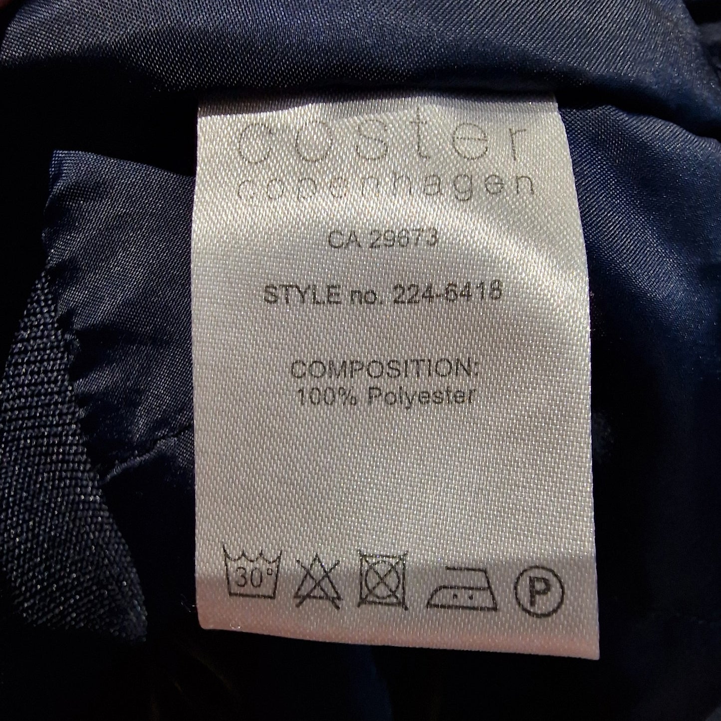 Coster Navy Satin Bomber Jacket, Size 10/12