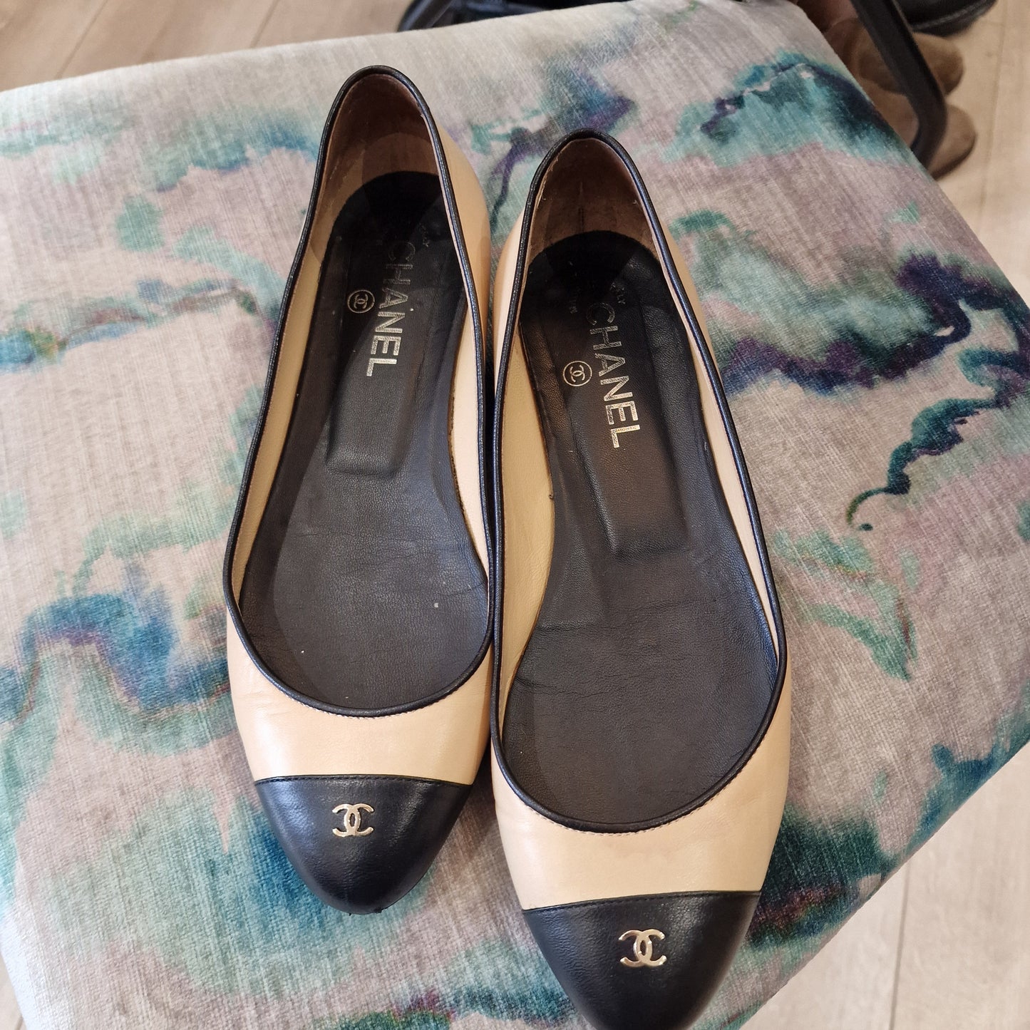 Chanel Bicolour Ballet Flats, Size 38/UK 5