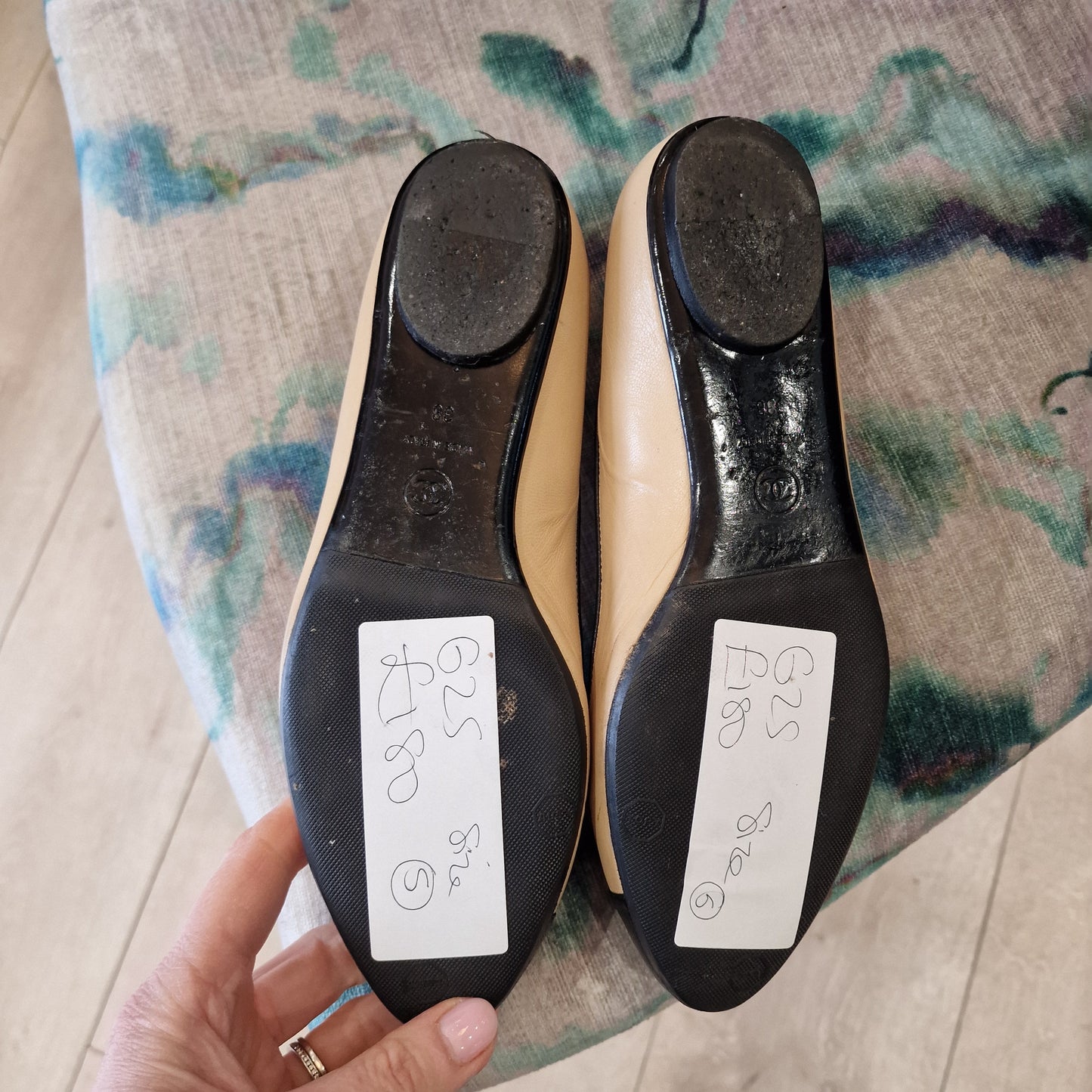 Chanel Bicolour Ballet Flats, Size 38/UK 5