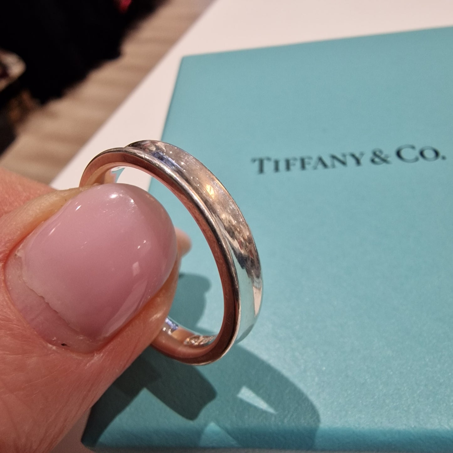 Tiffany Solid Silver Ring, Size O