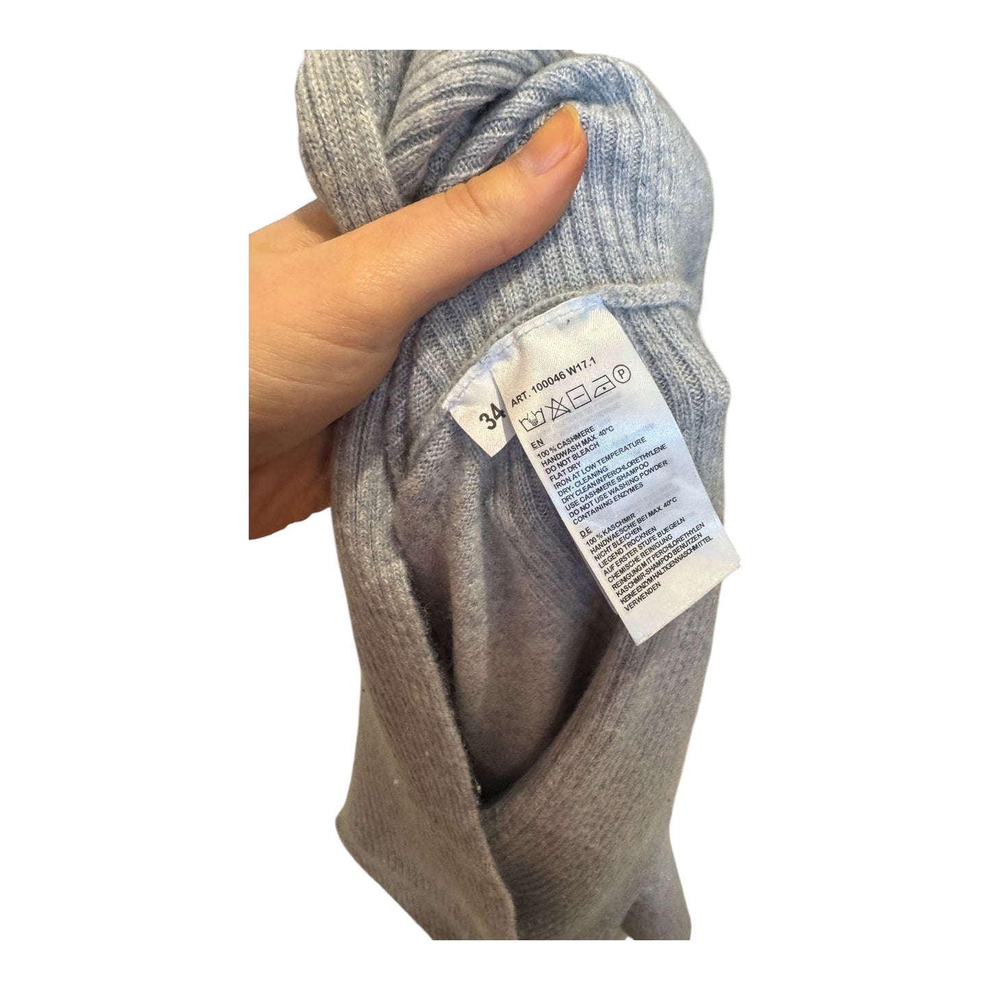 Repeat Cashmere Pale Blue V Neck Sweater - 10/12 & 14/16
