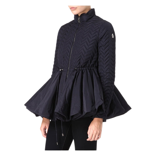 Moncler Navy Peplum Down Jacket - 10