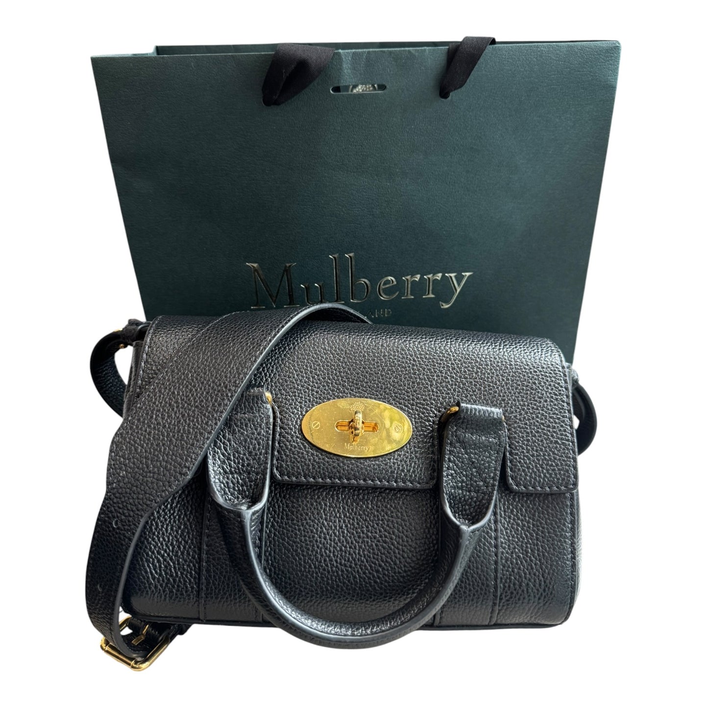 Mulberry Mini Bayswater Black Small Classic Grain