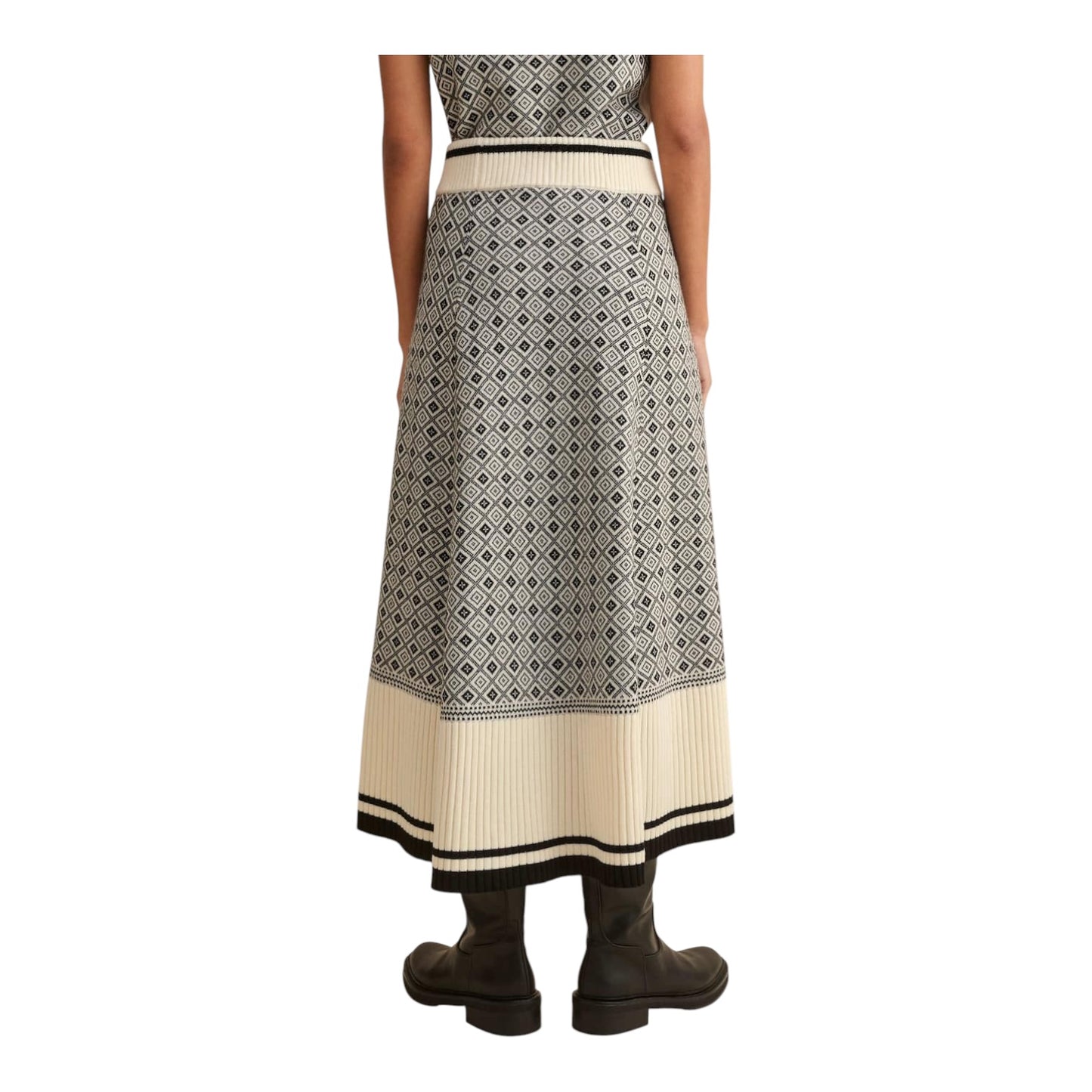 Me + Em Merino Jacquard Vest and Midi Skirt - 12/14