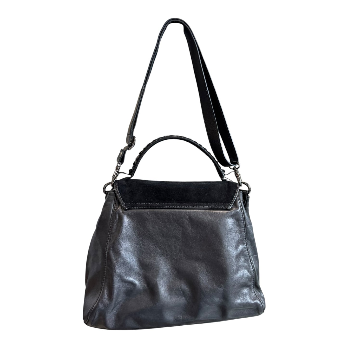 Abro Black Suede and Leather Bag