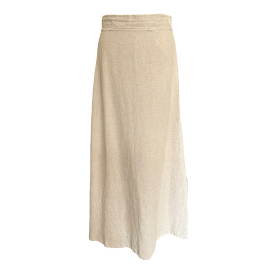 Levete Beige Linen Maxi Skirt - 10