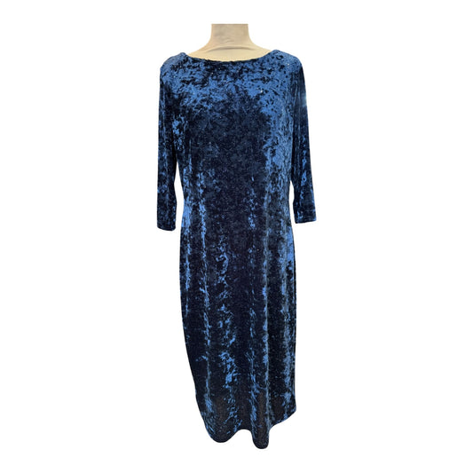 KDK London Blue Velvet Dress - 16/18 - NEW