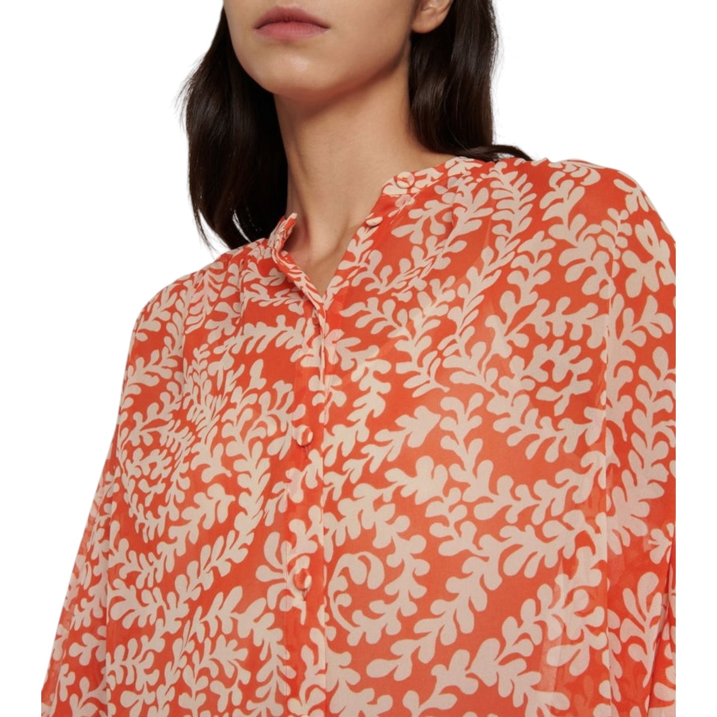 DVF Orange and Cream Bristol Printed Top - 10