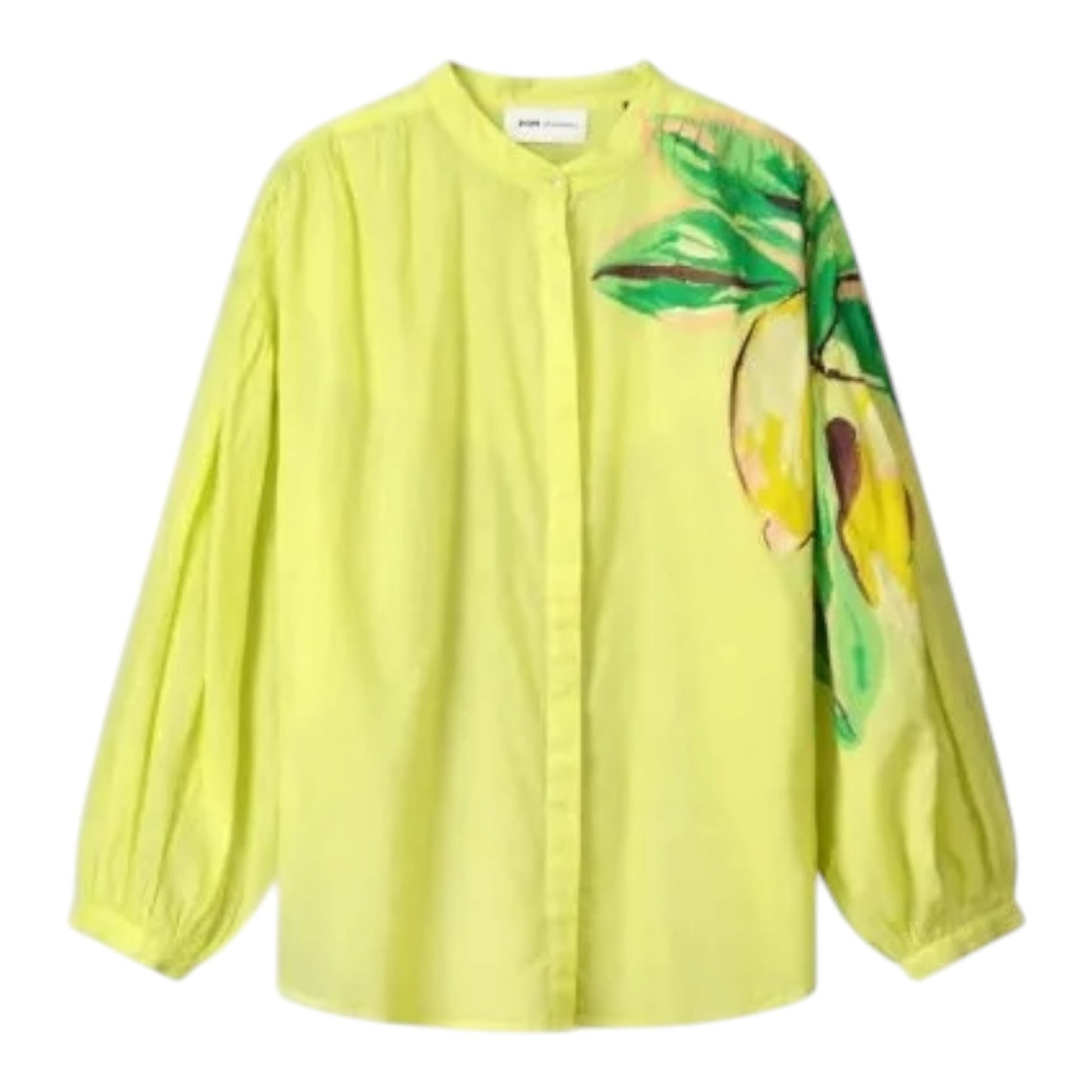 Pom Yellow Leaf Motif Blouse - 12 - NEW