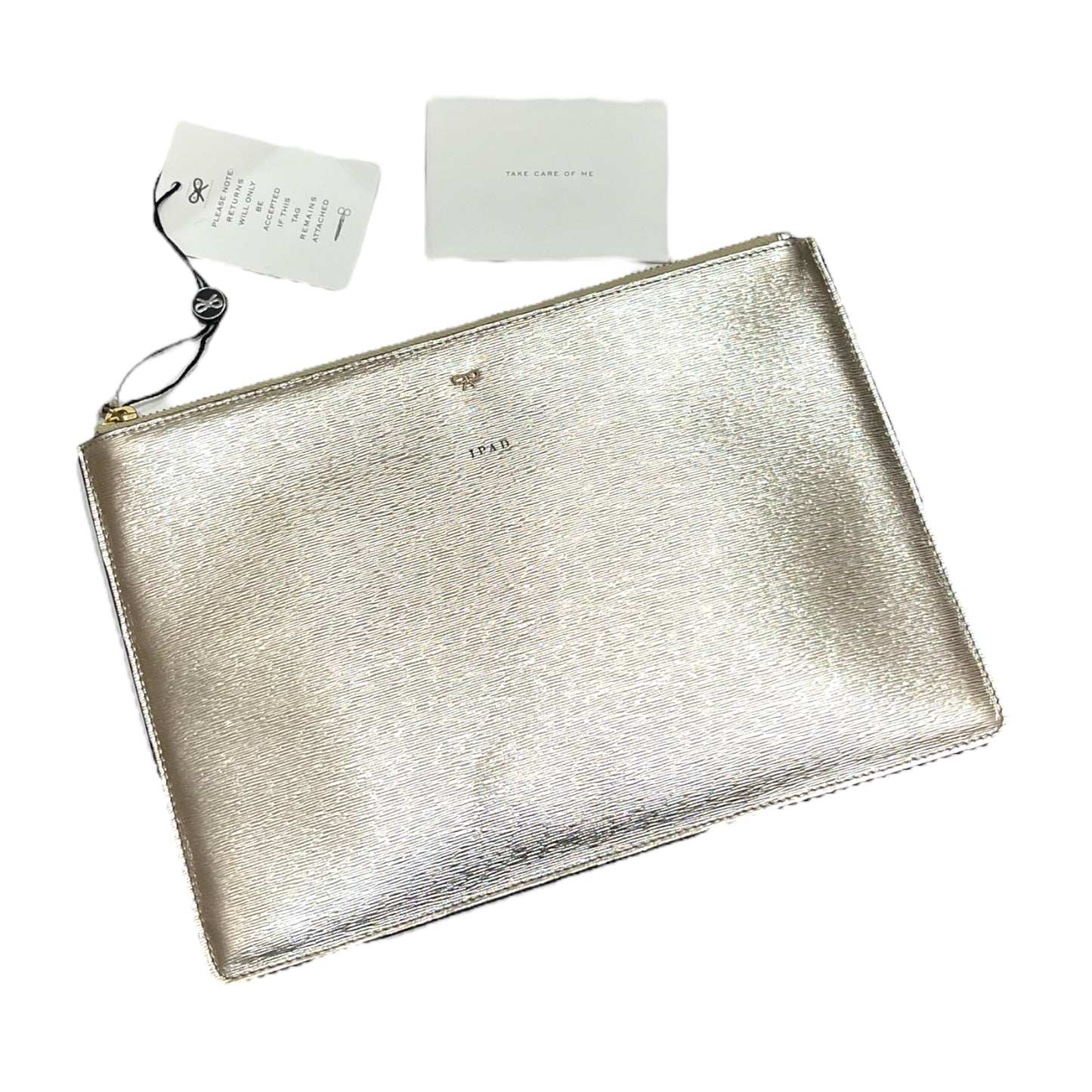 NEW Anya Hindmarch Gold Clutch