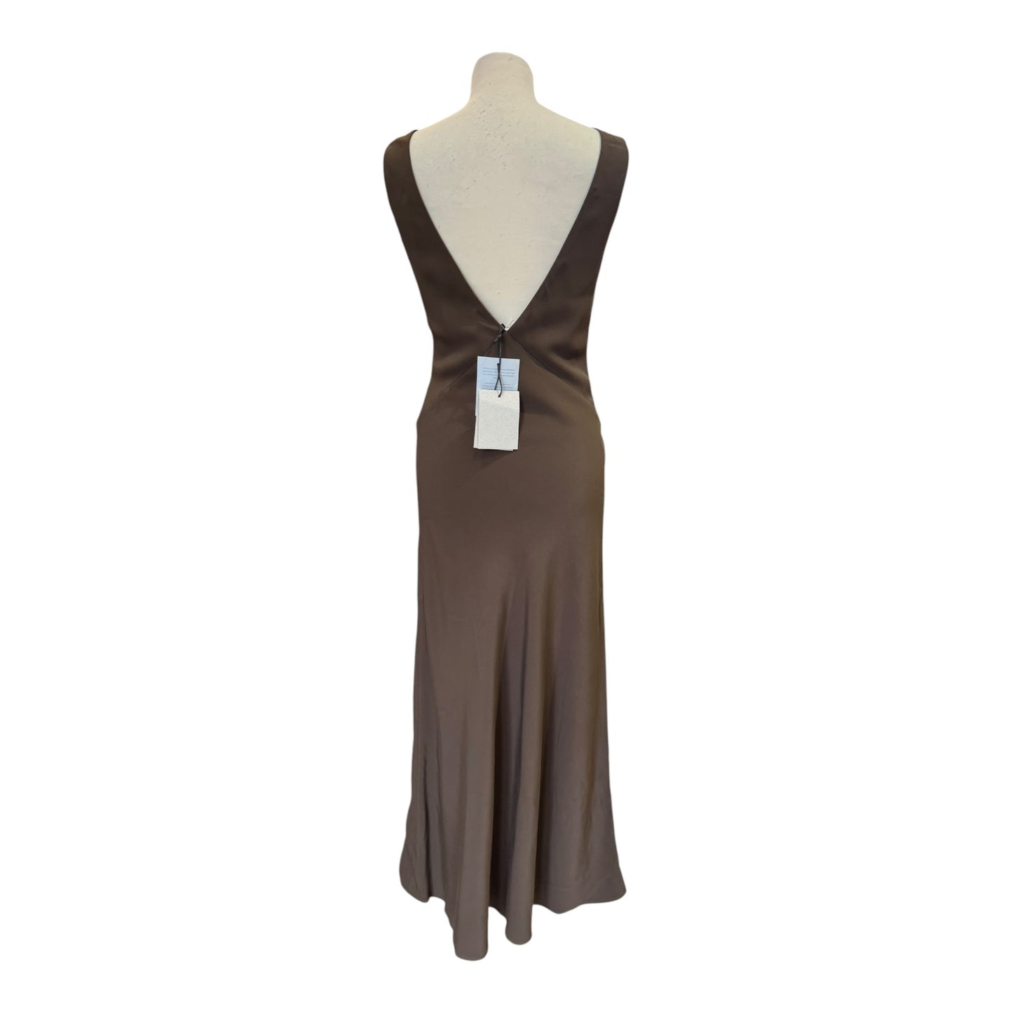 Asceno The Bordeaux Maxi Dress in Brown - 8 - NEW