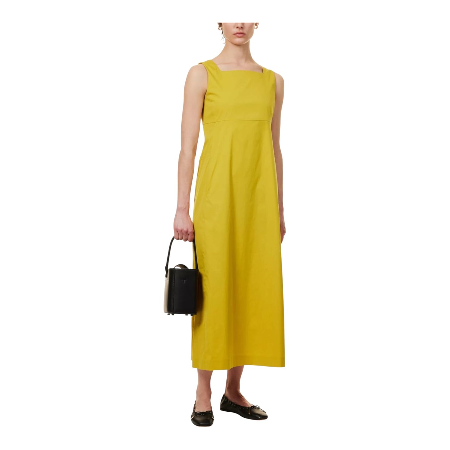 S' Max Mara Eleonor Square Neck Cotton Midi Dress - 12