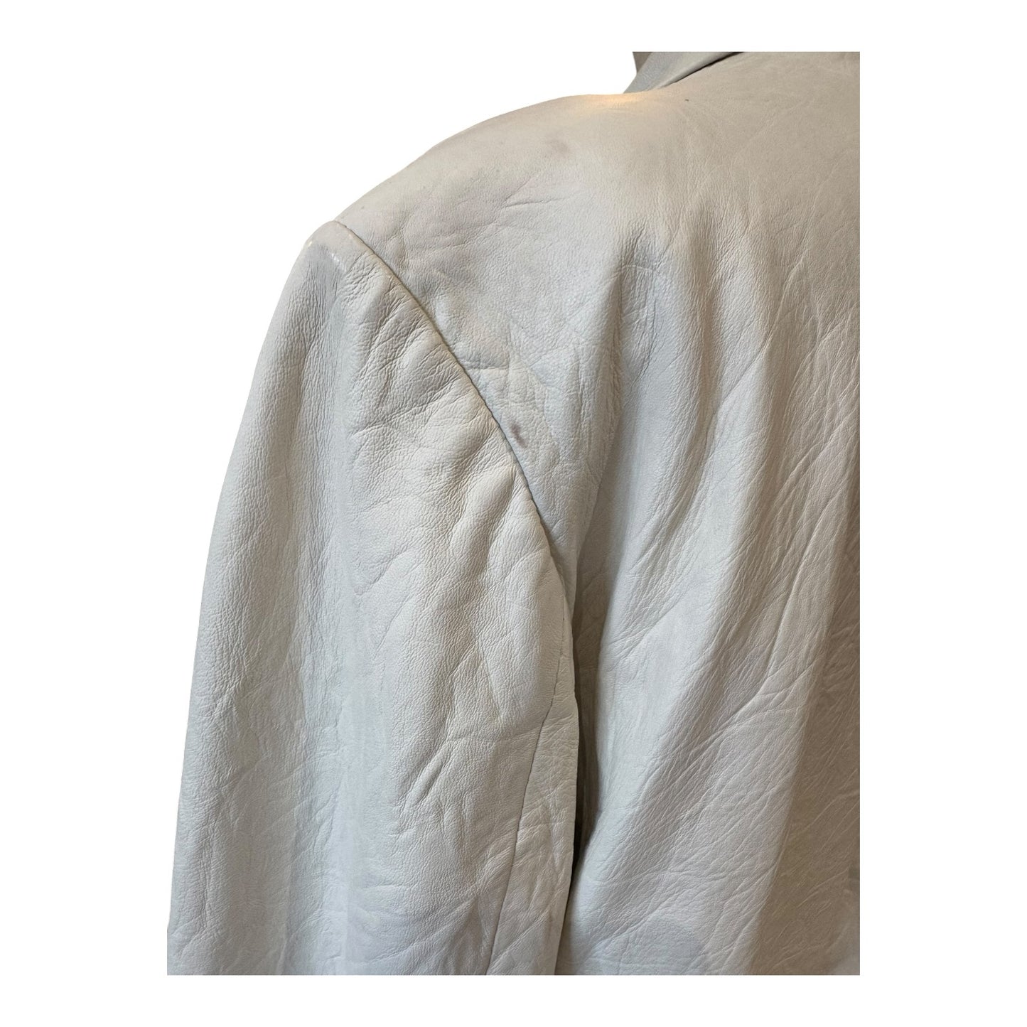 Zadig and Voltaire Cream Leather Blazer - Medium (oversized)