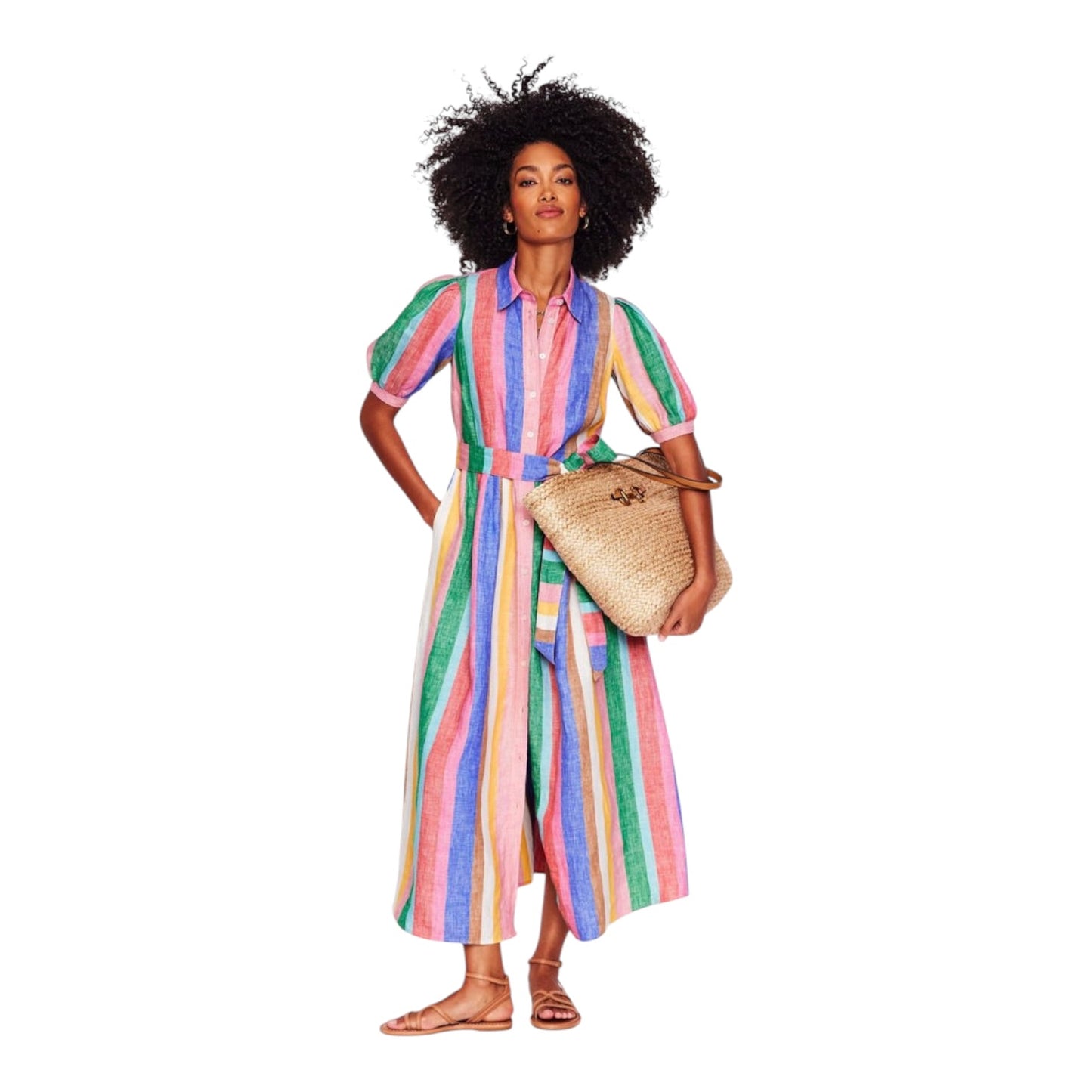 Boden Alexa Linen Maxi Shirt Dress - 10P