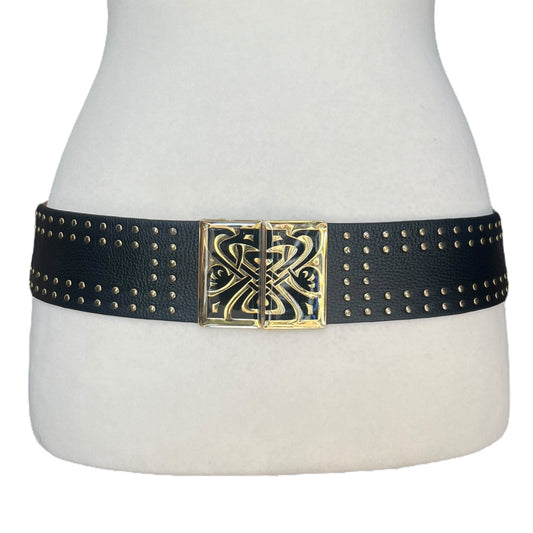 Biba Black and Gold Leather Belt