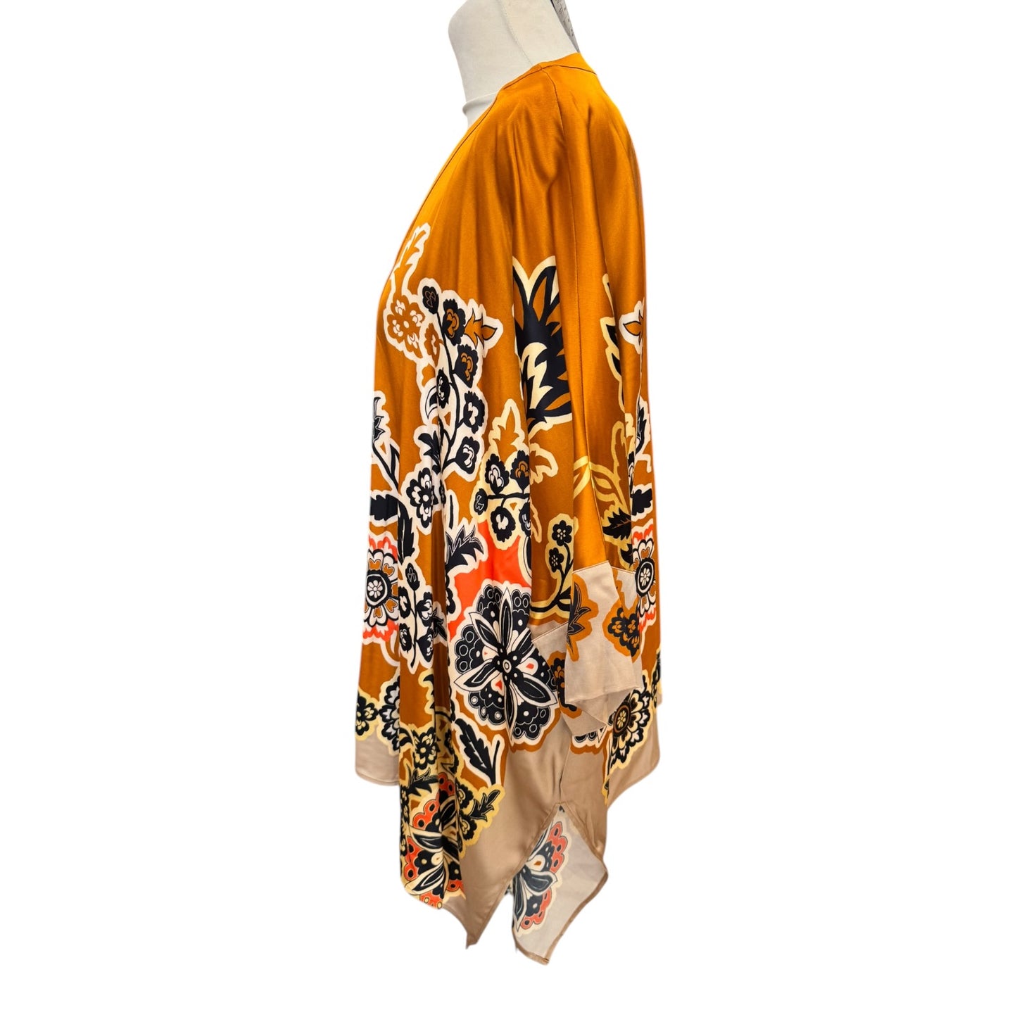 Marc Cain Ourika Gardens Orange and Black Floral Top - 16