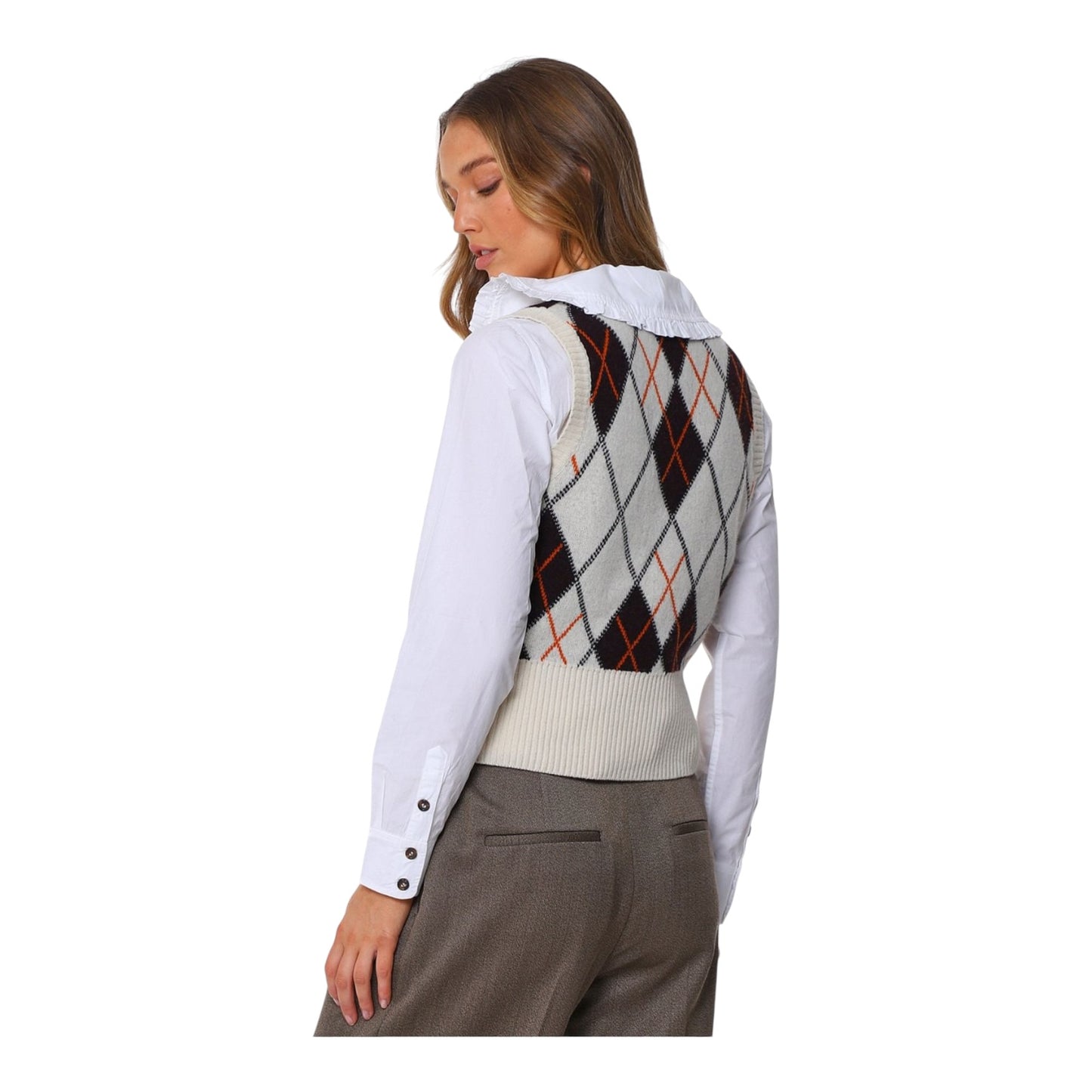 Ganni Argyle Recycled Wool Vest - 10