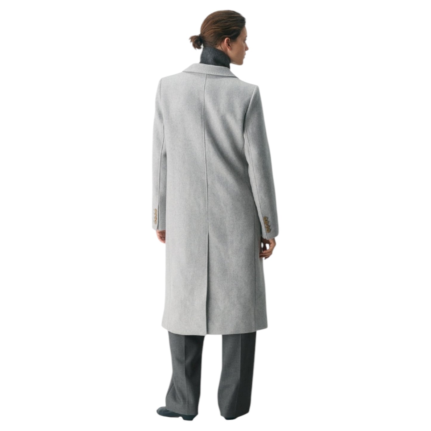 Aritzia Babaton The Constant Virgin Wool and Cashmere Long Coat in Heather Grey - 10/12