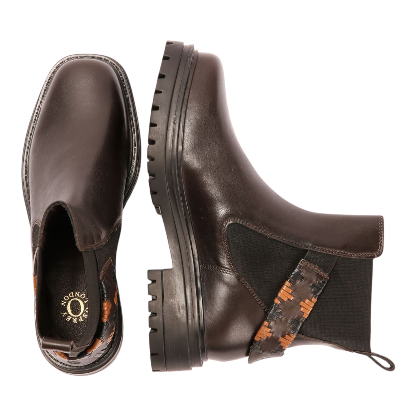 Osprey London Guildford Chelsea Leather Chocolate Boots - 39/6 - NEW