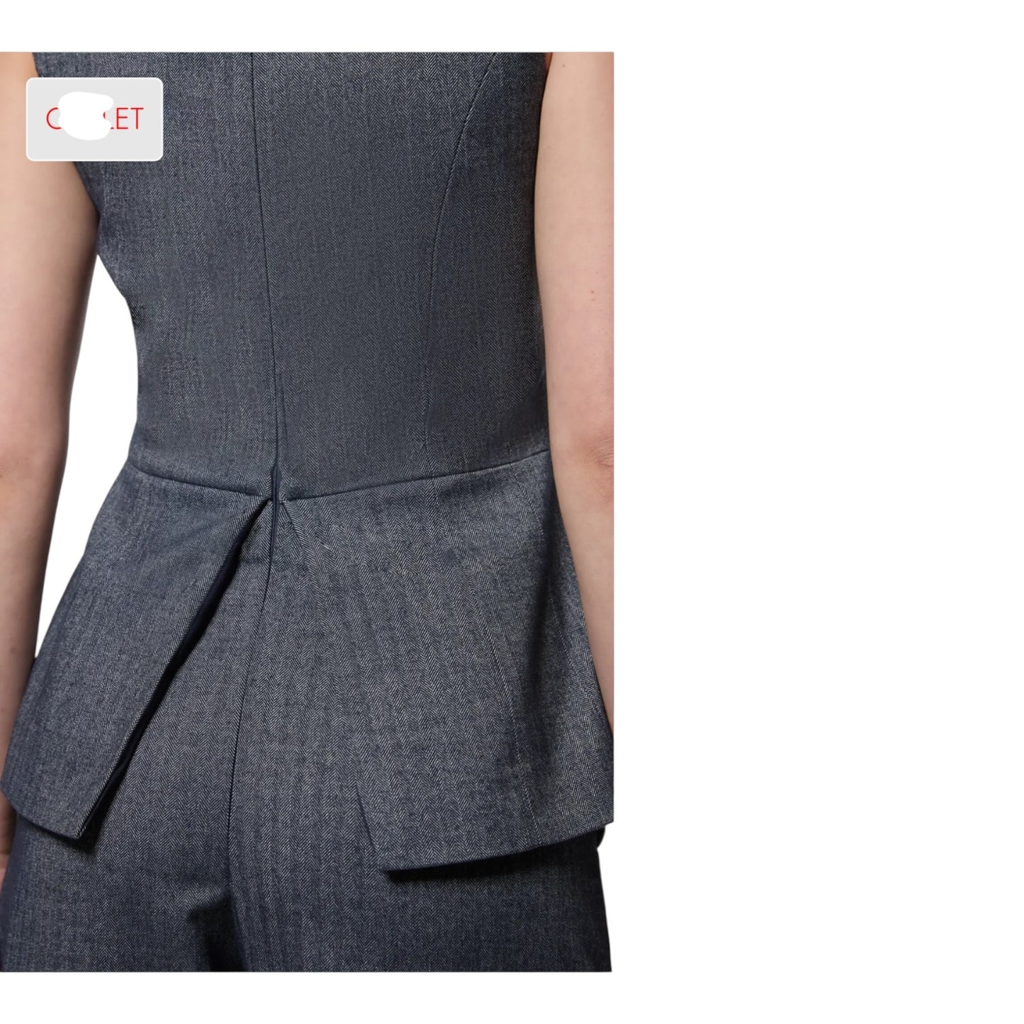 Karen Millen Herringbone Wide Leg Tailored Jumpsuit - 10