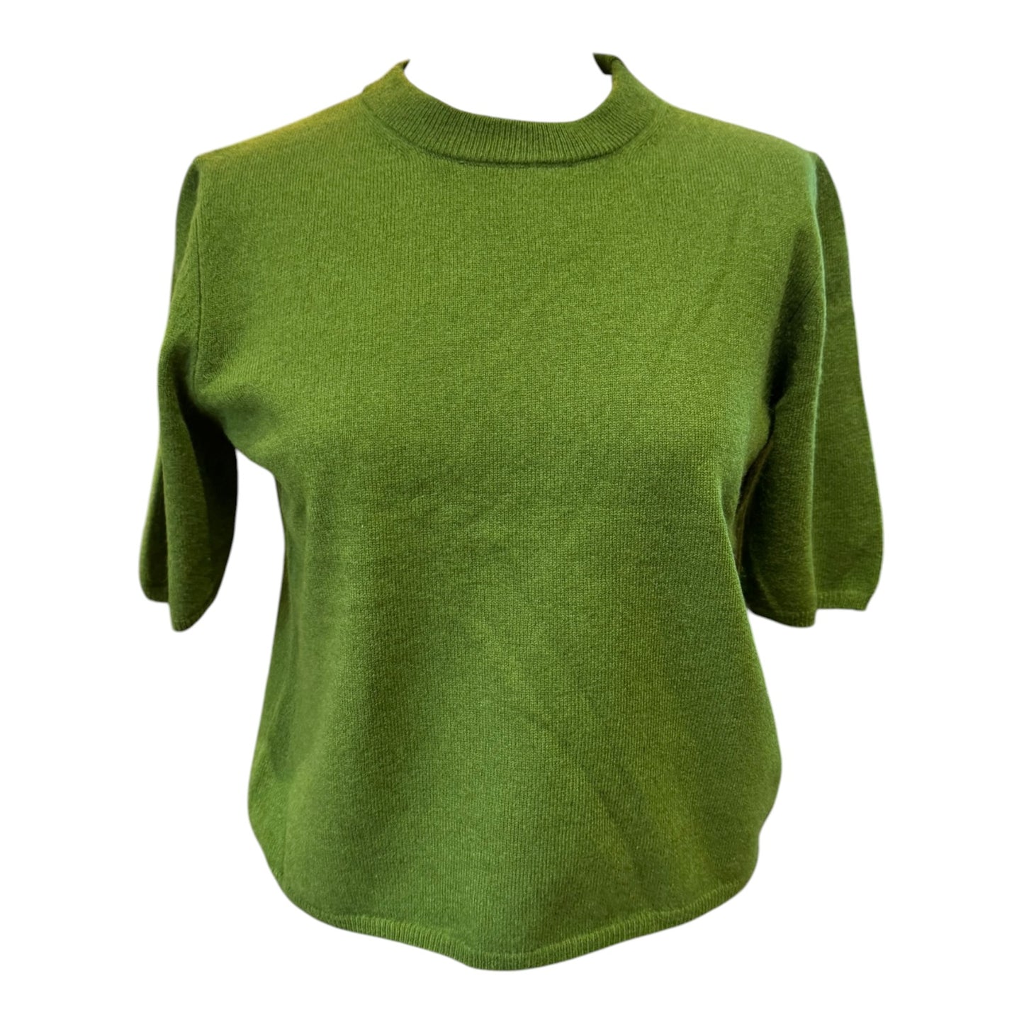 Massimo Dutti Green Wool and Cashmere Short Sleeved Jumper - 8/10