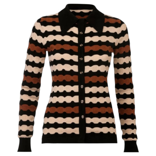 Dodo Bar Or Marvin Black Brown and Cream Cardigan - 10