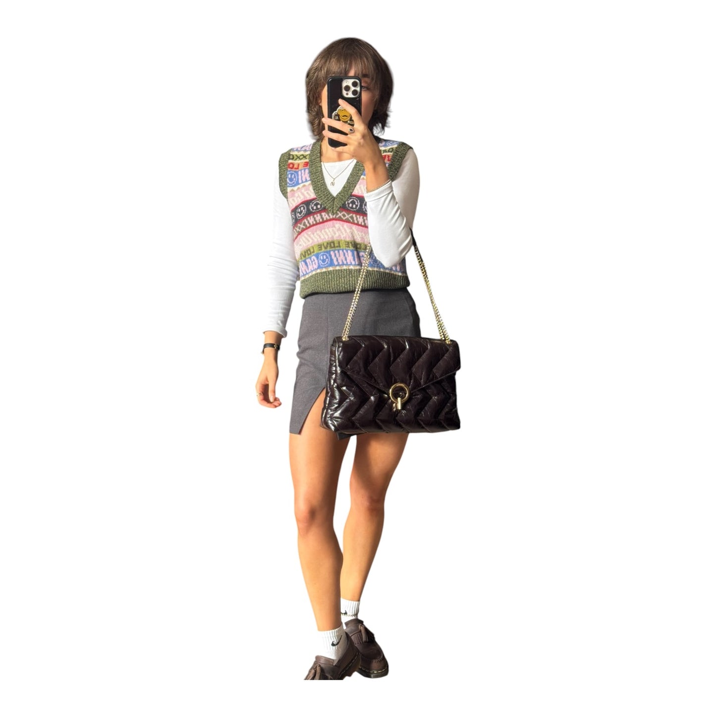 Sandro Yza Bag in Chocolate Brown