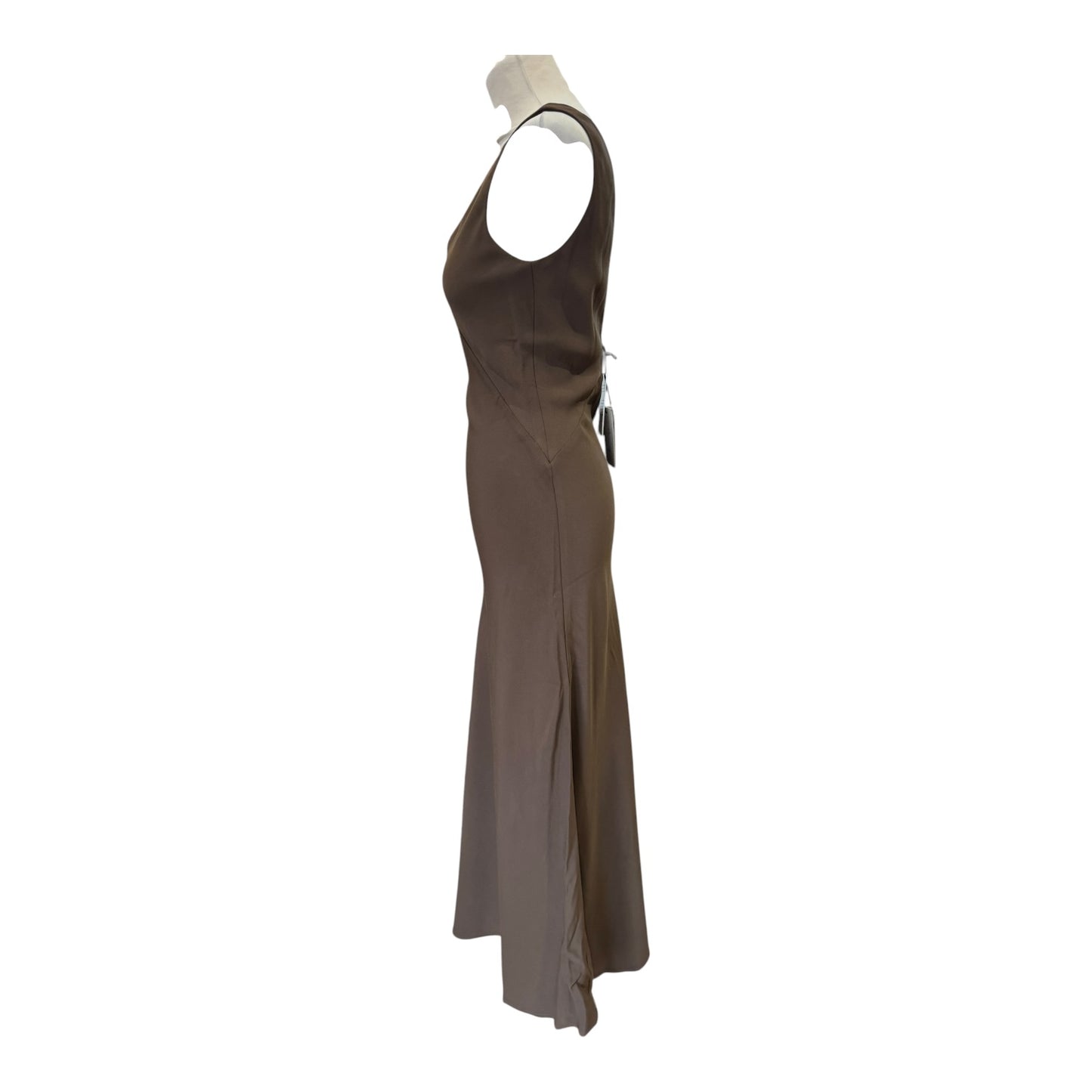 Asceno The Bordeaux Maxi Dress in Brown - 8 - NEW