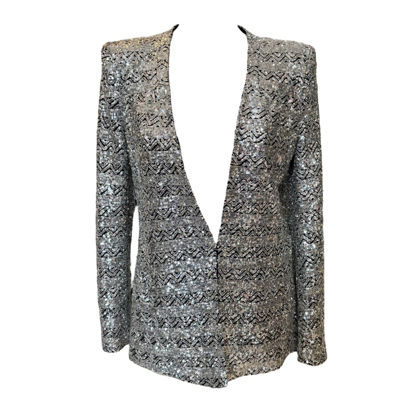 Zara Silver Sequin Blazer - 12