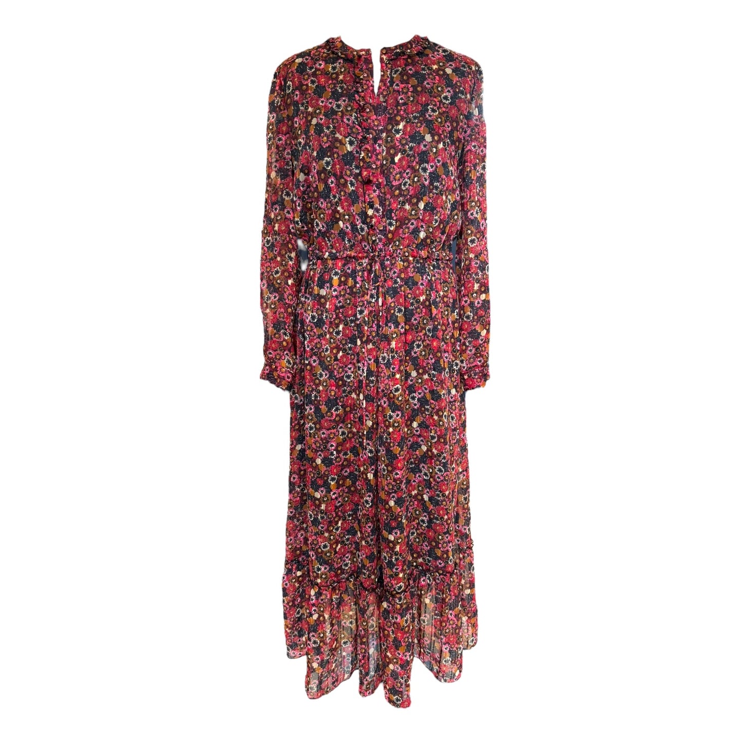 Jigsaw Maroon Wild Flower Dress - 10