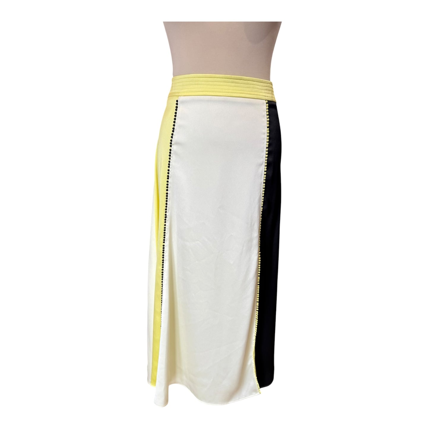 Stine Goya Jada Paneled Satin Midi Skirt - 12/14