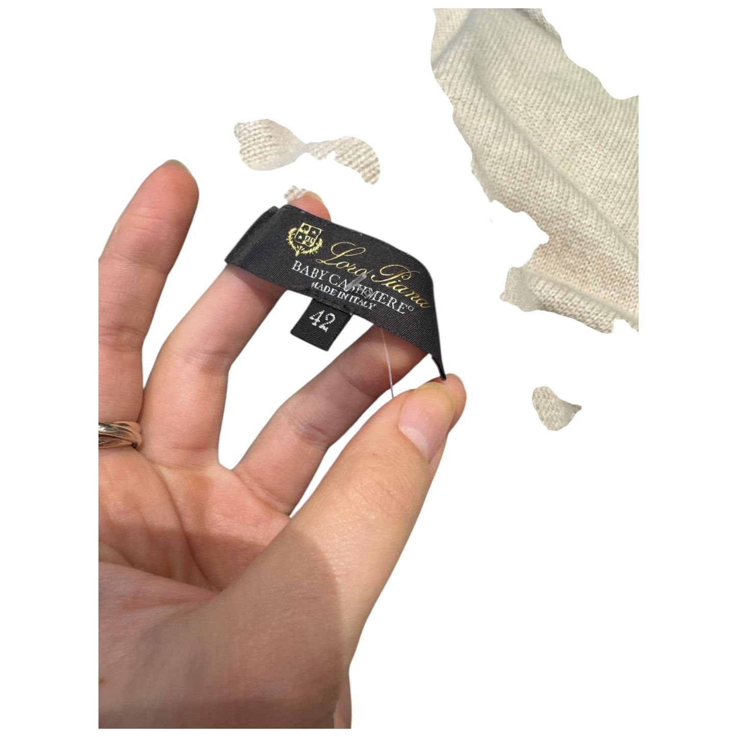 Loro Piana Biege Grassmoor Cashmere Polo Sweater - 10