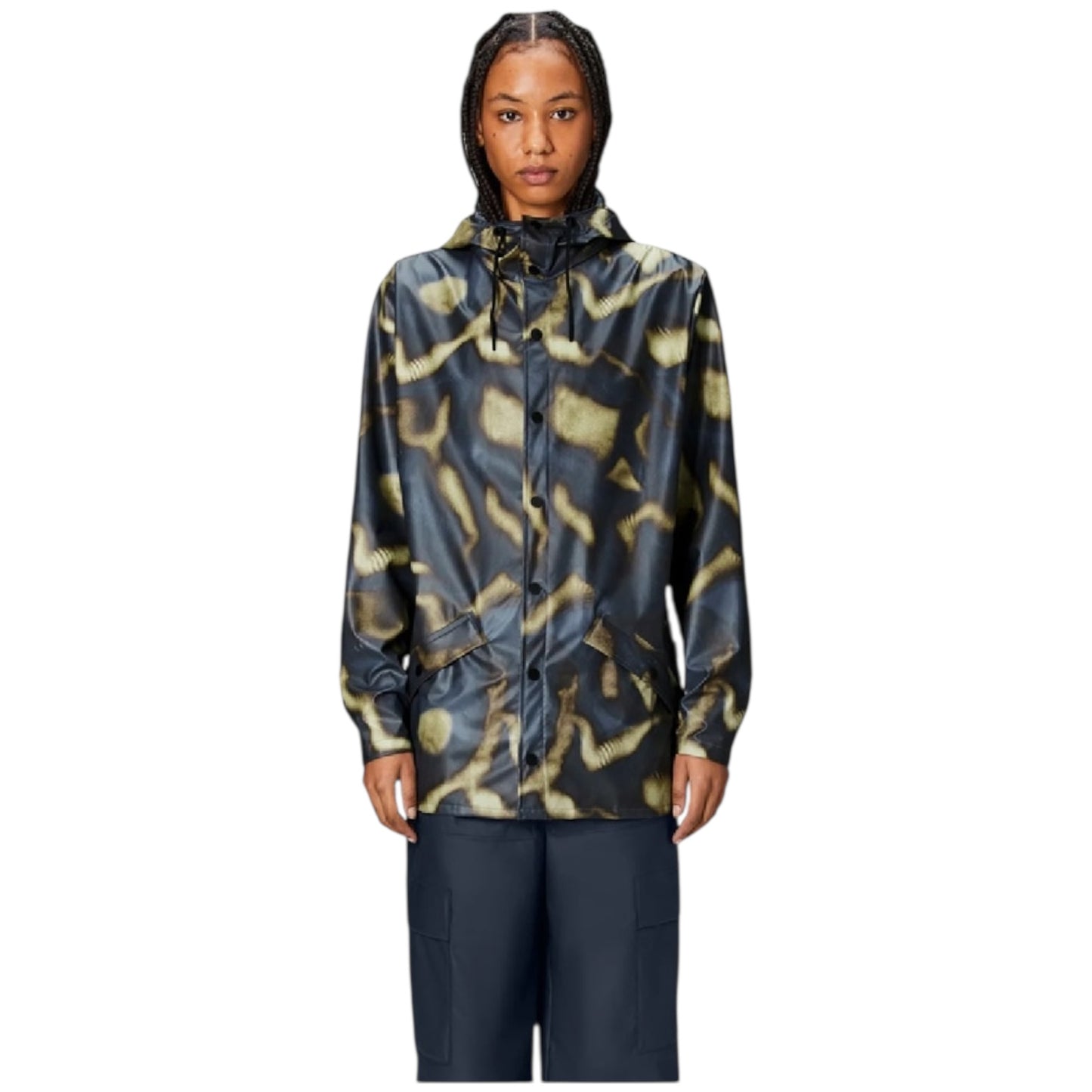Rains Purple and Green Abstract Rain Coat - 10