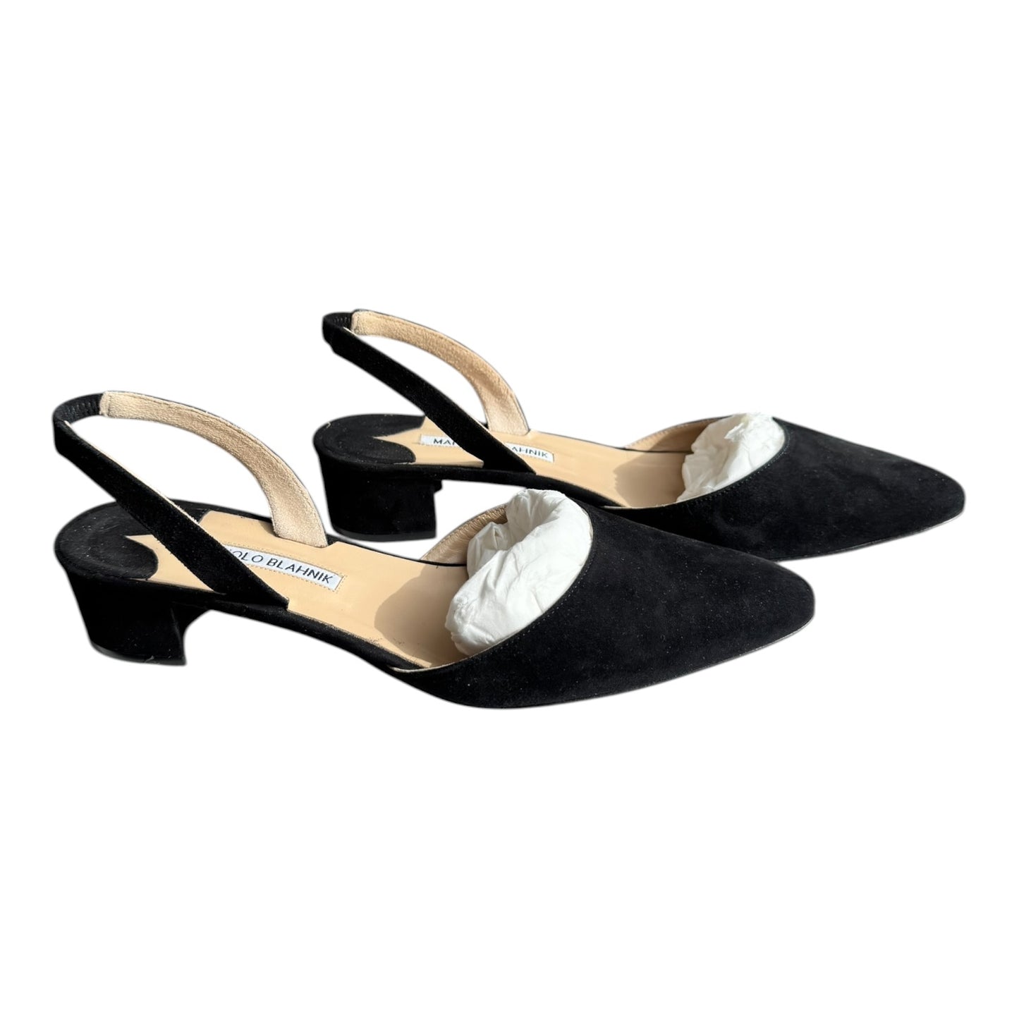 Manolo Blahnik Aspro 30 Suede Slingback Pumps - 38.5 / 5.5