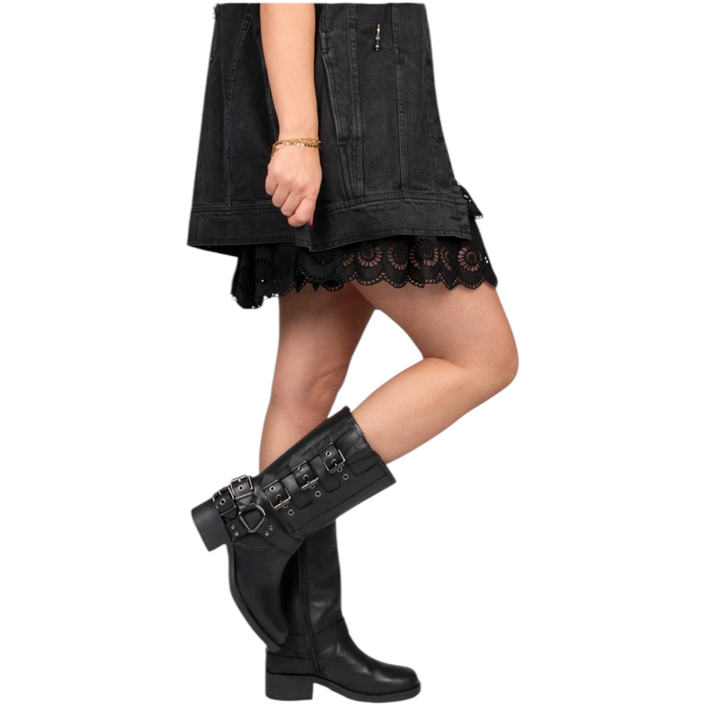 PS Poelman Black Modular Biker Boots - 40 / 7 - NEW