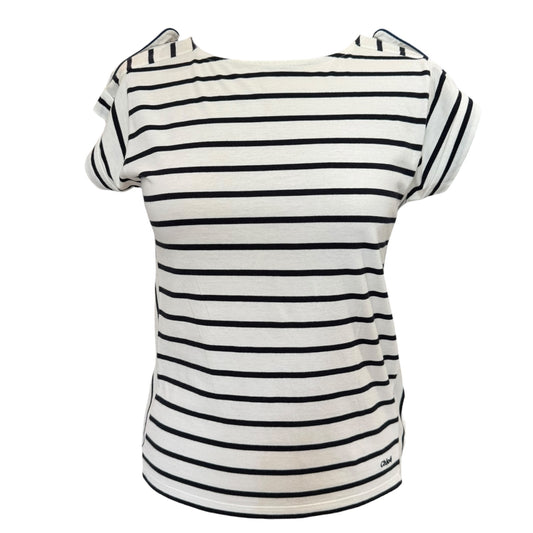Chloe Black and White Stripe T Shirt - 8