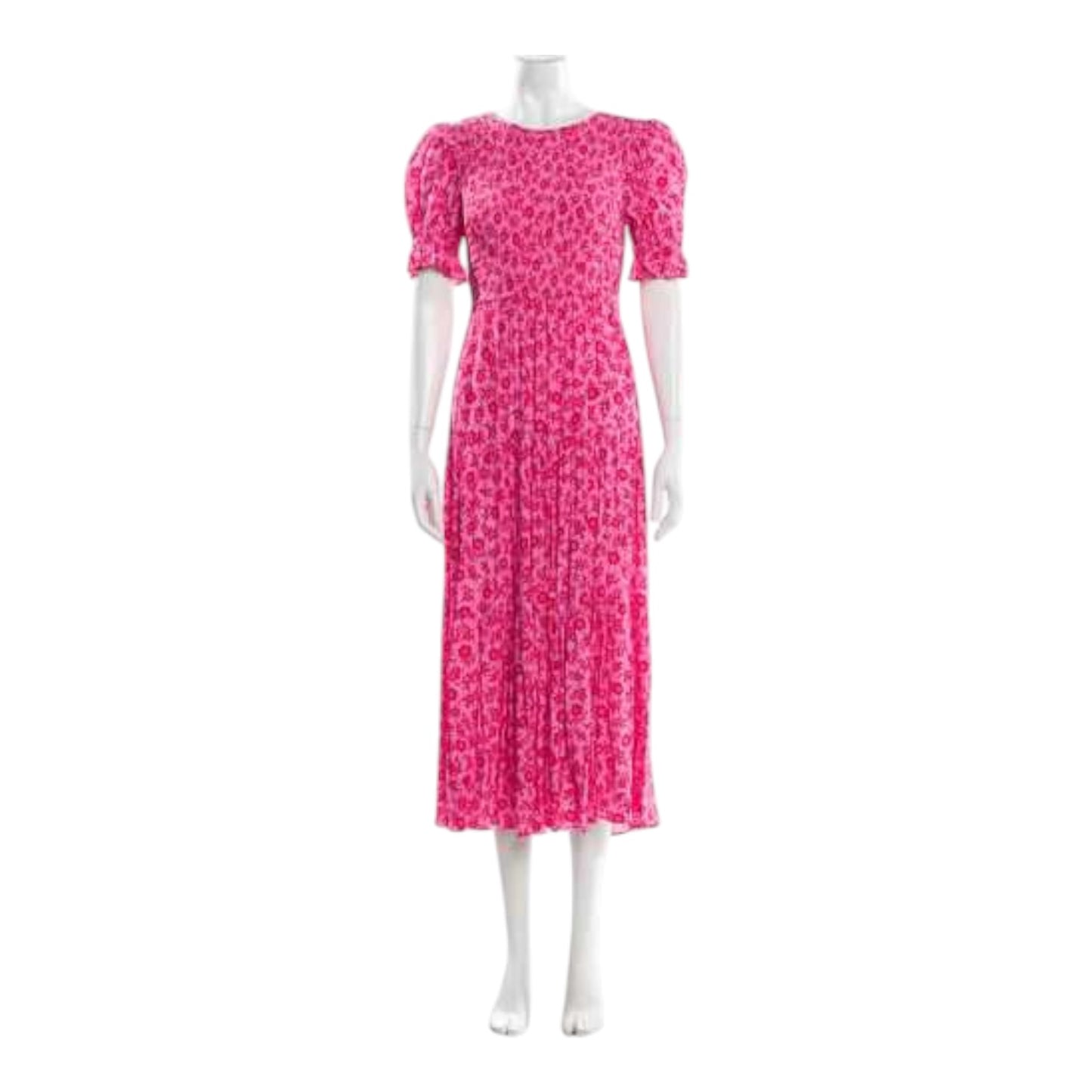 Kitri Persephone Dress in Pink and Red Floral Print - 14