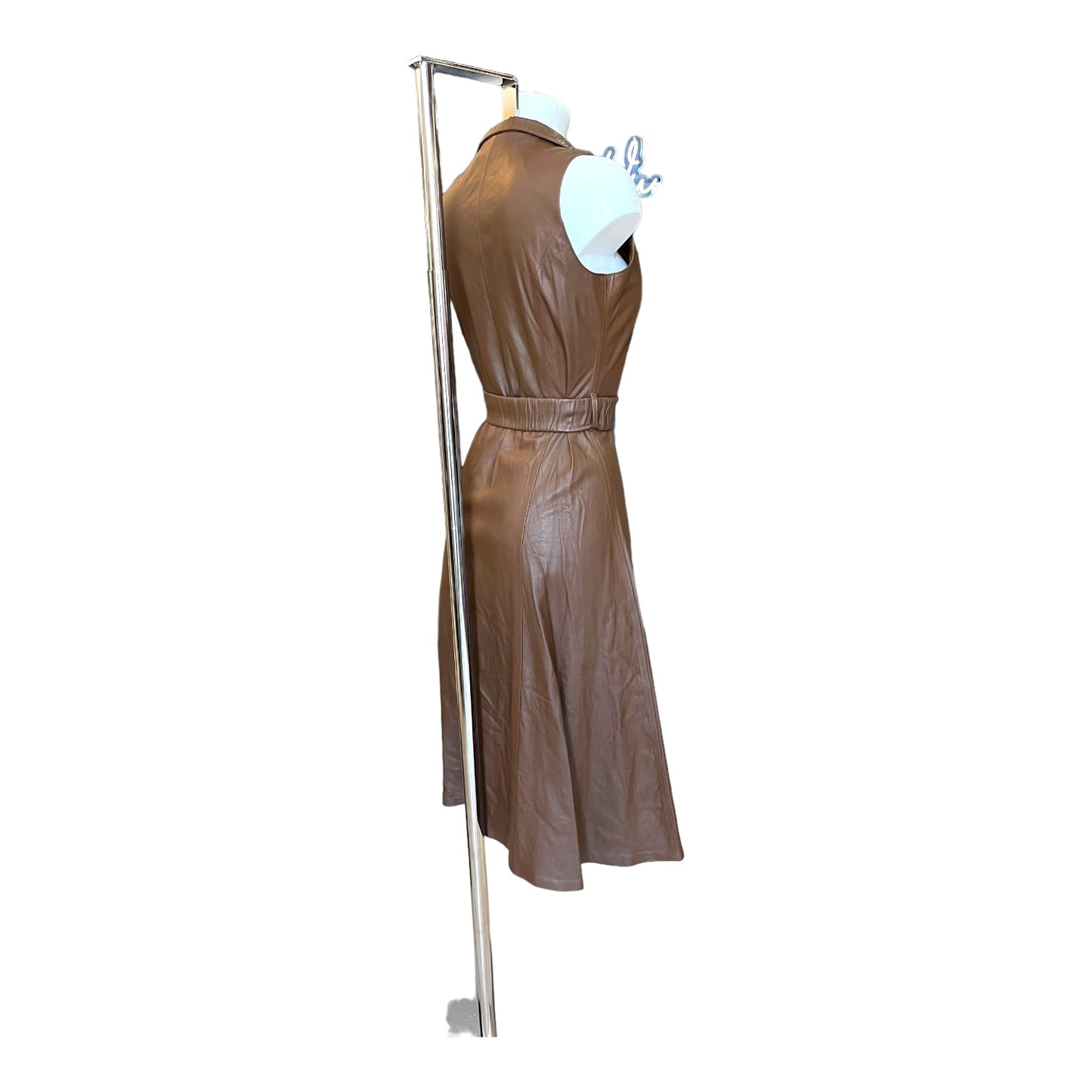 Karen Millen Brown Leather Dress - 8/10 - NEW