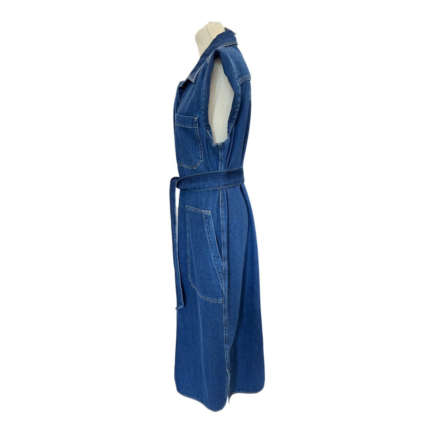 Me + Em Denim Utility Midi Dress with Belt  - 14