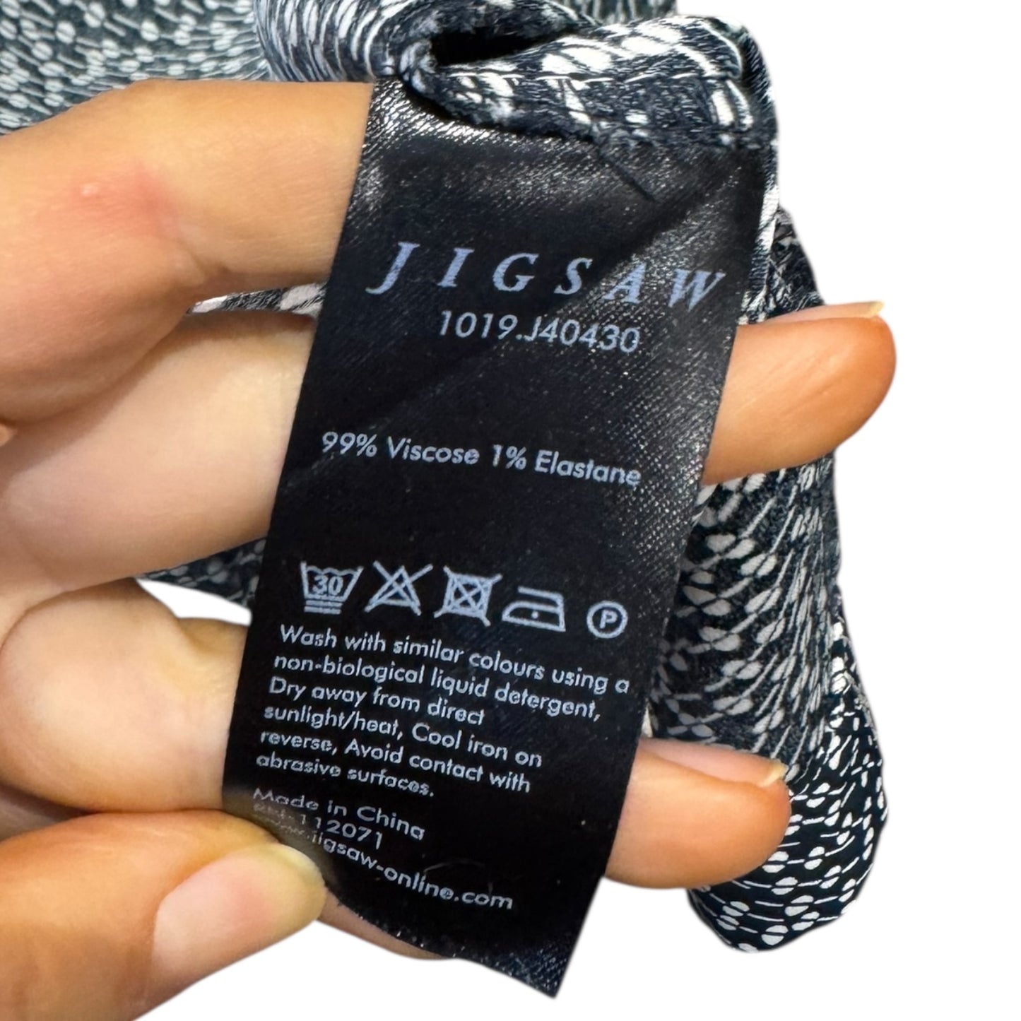 Jigsaw Navy and White Midi Dress - 14