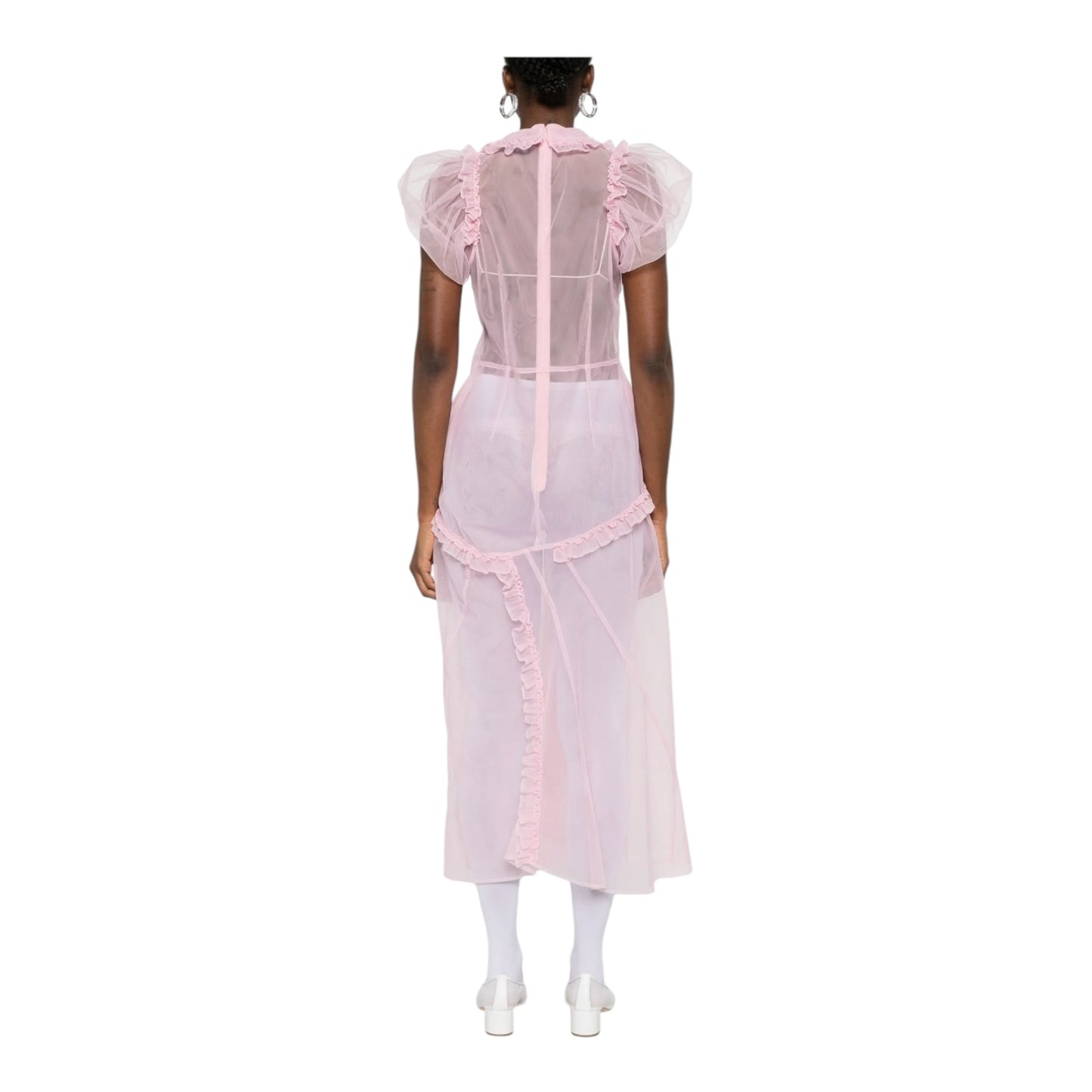Simone Rocha Pink Ruffle Maxi Dress - 10 - NEW