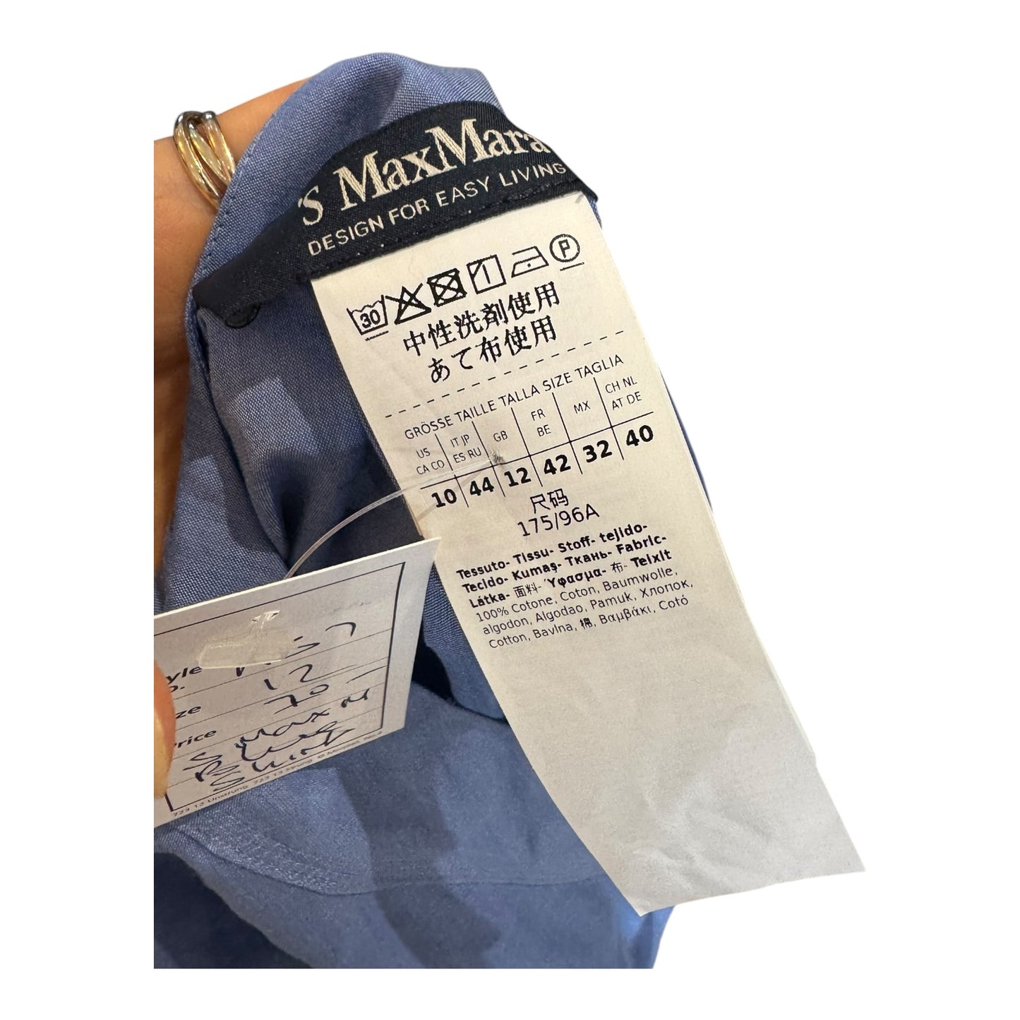 'S Max Mara Yole Blue Shirt - 12