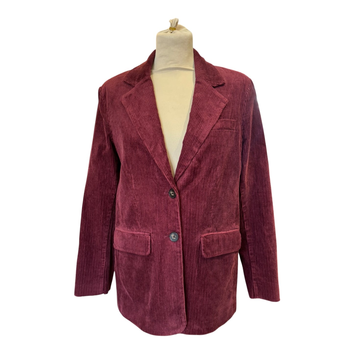 Part Two Maroon Burgundy Velvet Cord Blazer - 10