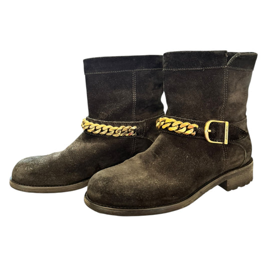 Jimmy Choo Suede Leather Chain Link Boots - 38 / 5