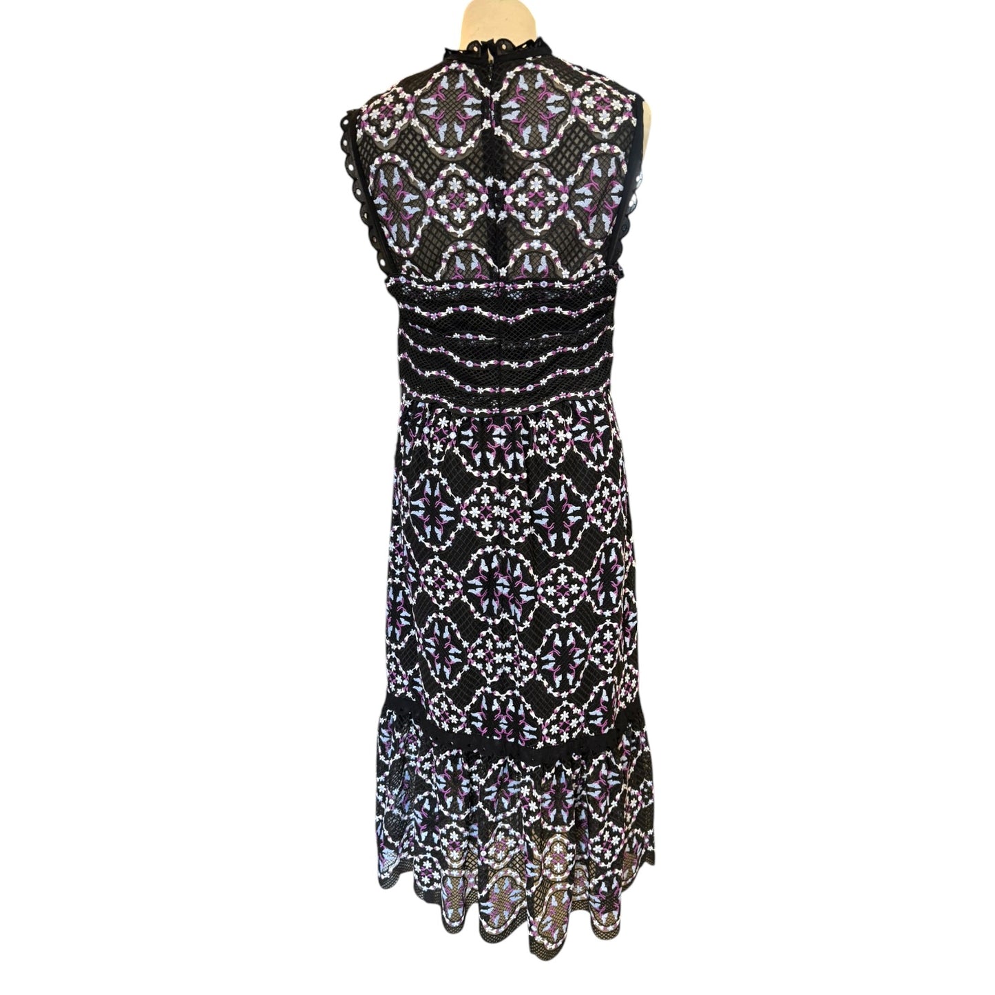Sandro Black Sleeveless Lace Dress - 10