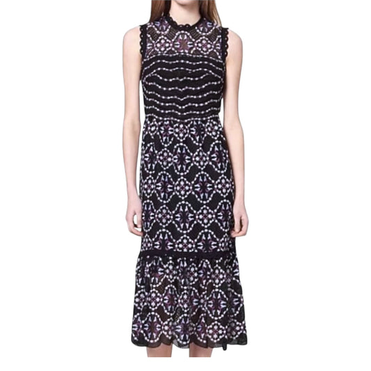 Sandro Black Sleeveless Lace Dress - 10