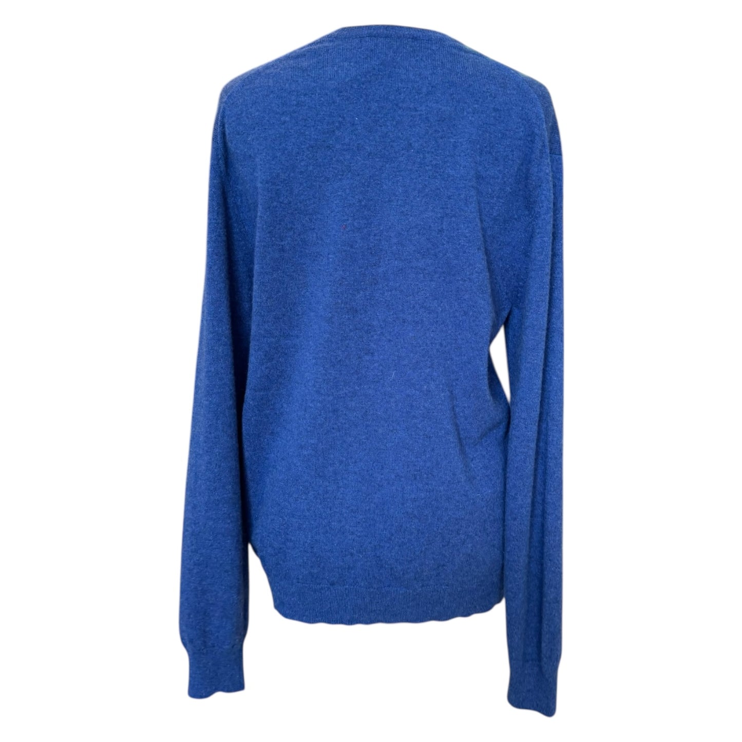 N. Peal Blue Cashmere V Neck Sweater - 10