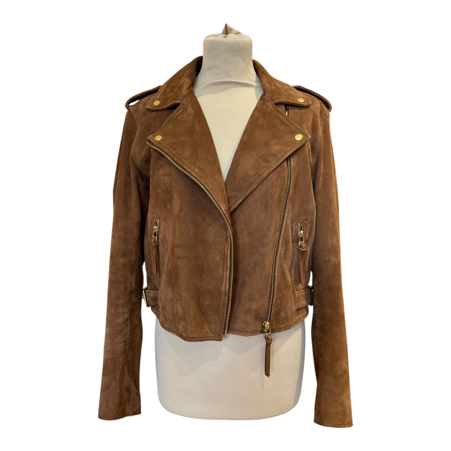 Sezane Brown Suede Zig Jacket - 8/10