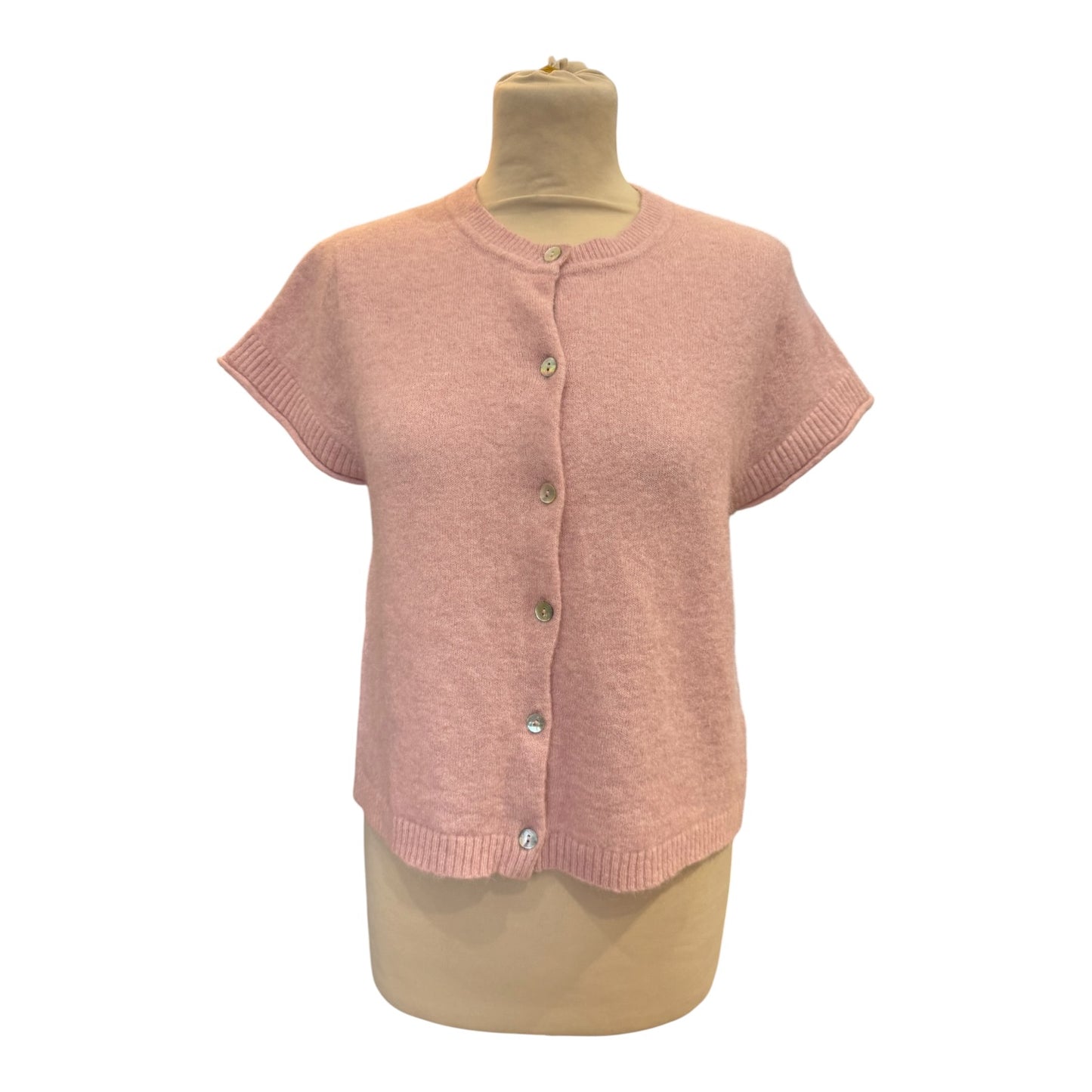 Me + Em Smoke Pink Button Through Knit Baby Tee - 10/12